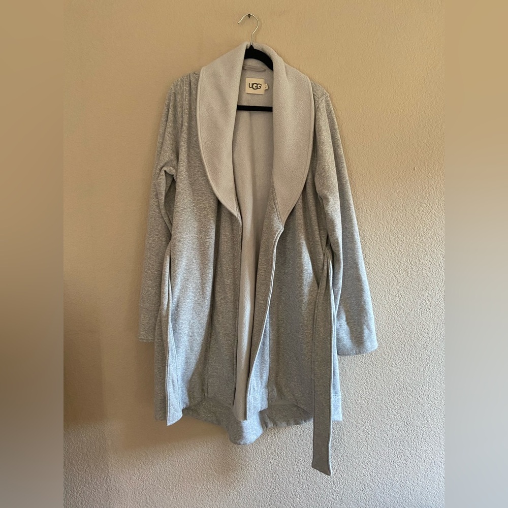 EUC UGG Soft cotton Collar Bathrobe Robe Spa gray Size XLarge Womens